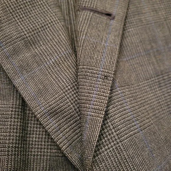 Brooks Brothers USA Golden Fleece Gray Glen Plaid Wool Jacket 46XL Blazer HOLES